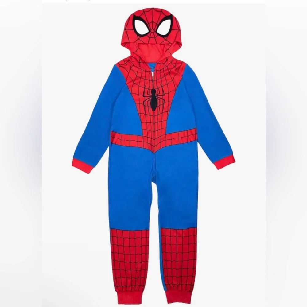 Marvel Spider-Man Hoodie Jumpsuit Pajamas - Picture 2 of 6